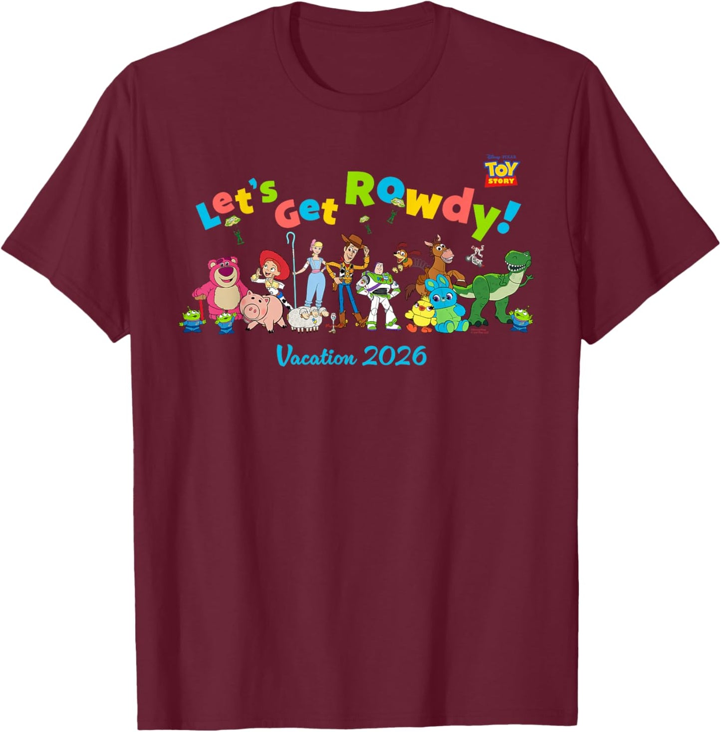 Disney & Pixar's Toy Story Rowdy Vacation 2026 Matching Trip T-Shirt - T-Shirt | Maroon