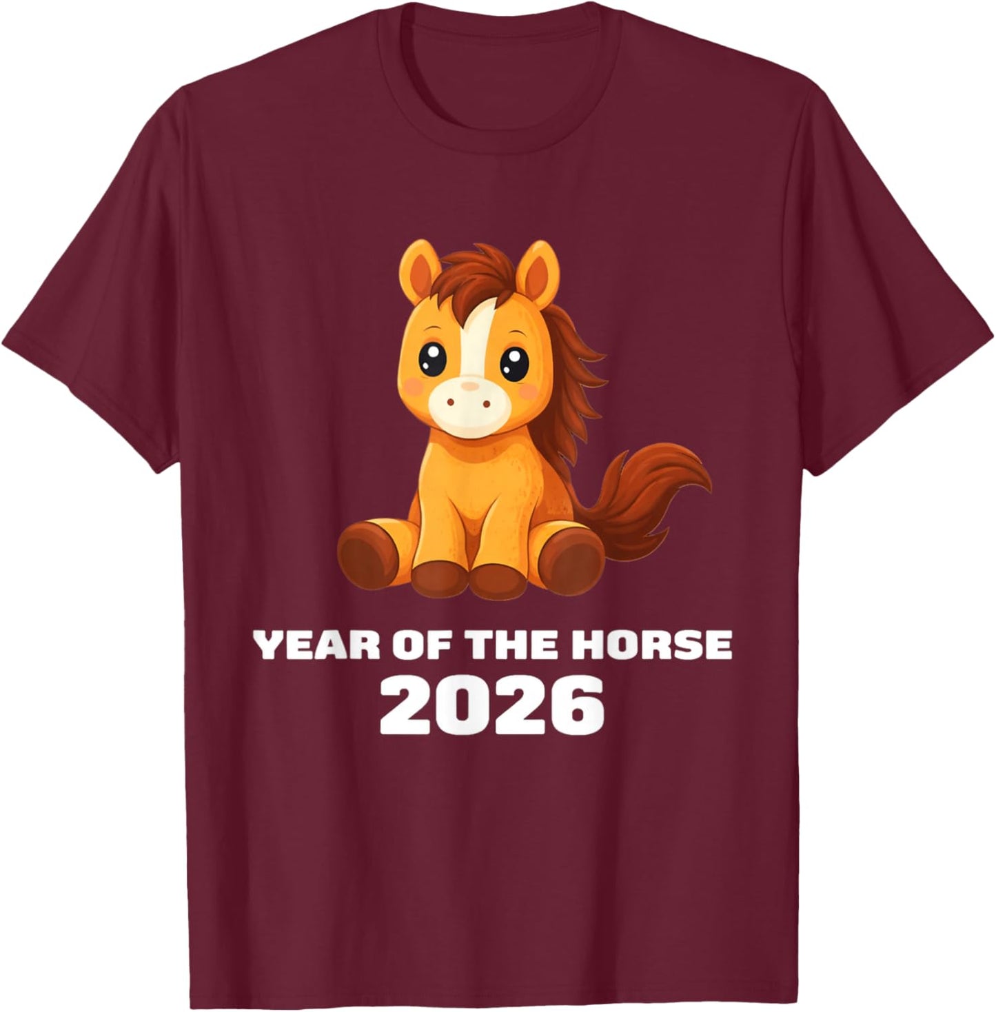 Chinese New Year 2026 Year of The Horse T-Shirt - T-Shirt | Maroon