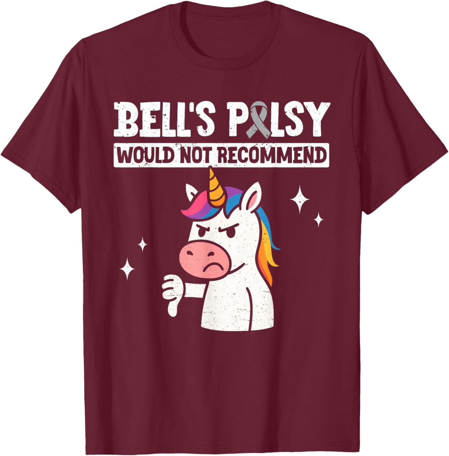 Bells Palsy Warrior T-Shirt - T-Shirt | Maroon