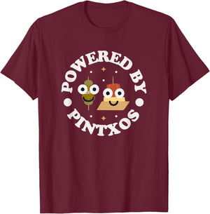 Powered by Pintxos - Spanish Basque Pintxos T-Shirt - T-Shirt | Maroon