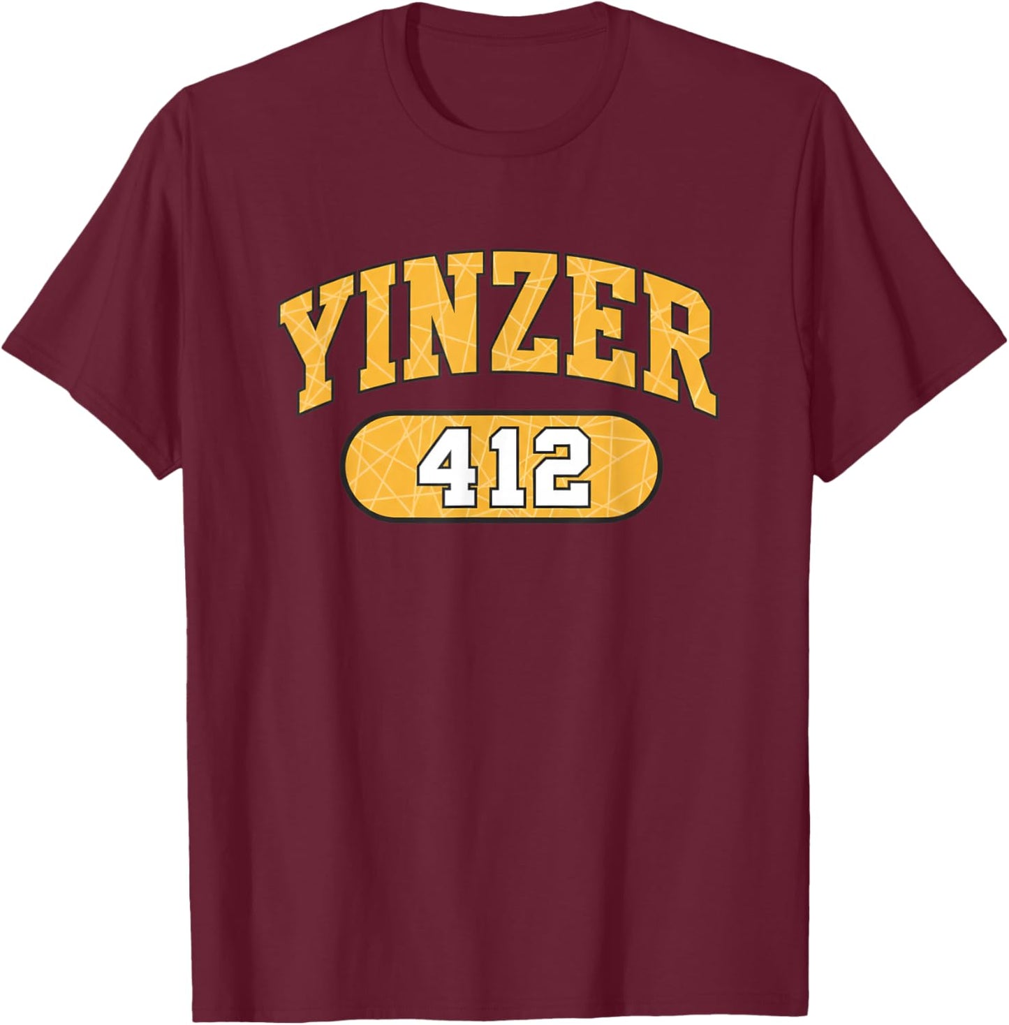 Yinzer 412 Pride City Area Code Fan Apparel T-Shirt - T-Shirt | Maroon