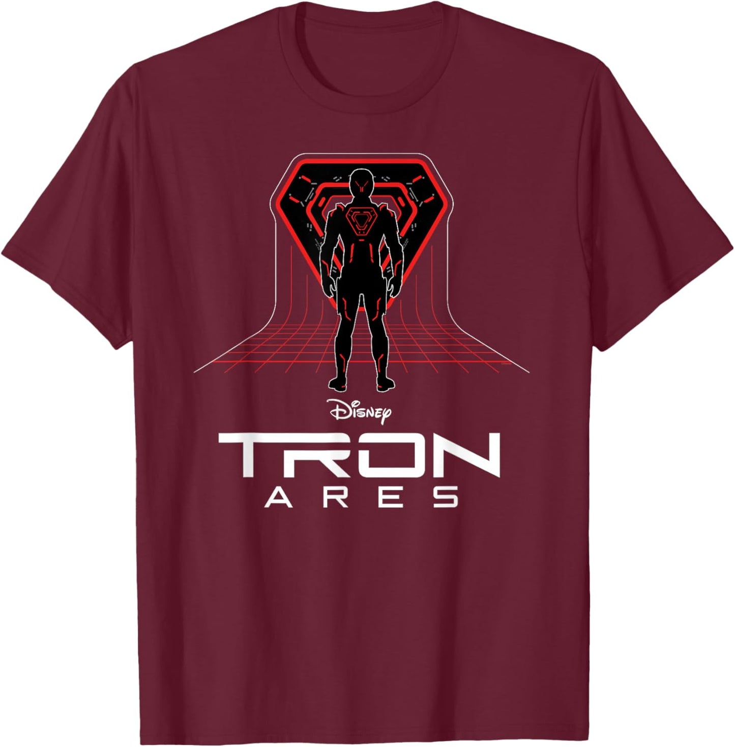 Disney TRON: Ares Digital Grid and Logo Official Movie T-Shirt - T-Shirt | Maroon