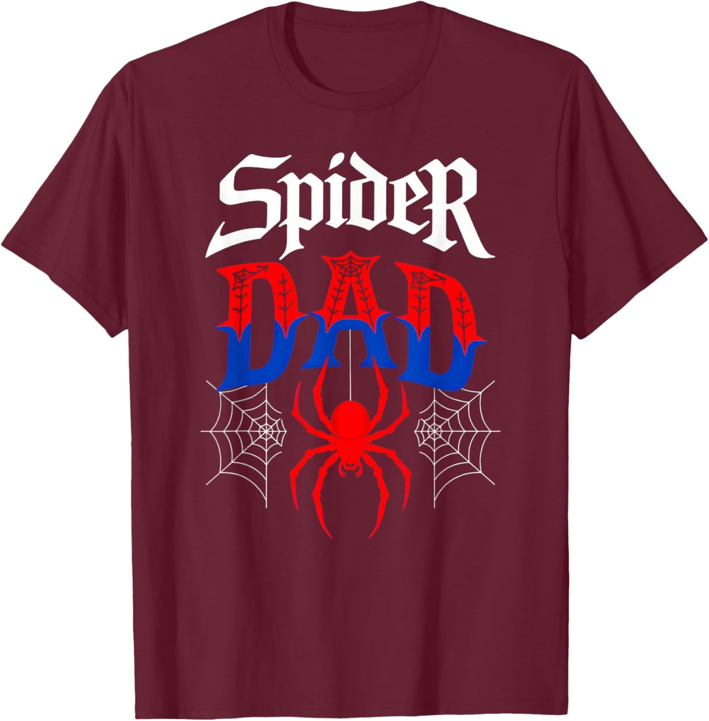 Matching Family Birthday Spider Web Dad of The Birthday Boy T-Shirt - T-Shirt | Maroon