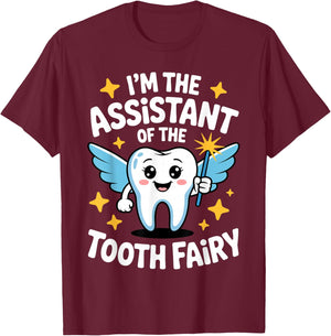 Tooth Fairy Art Girls Dentist Dental Toothfairy T-Shirt - T-Shirt | Maroon