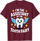 Tooth Fairy Art Girls Dentist Dental Toothfairy T-Shirt - T-Shirt | Maroon