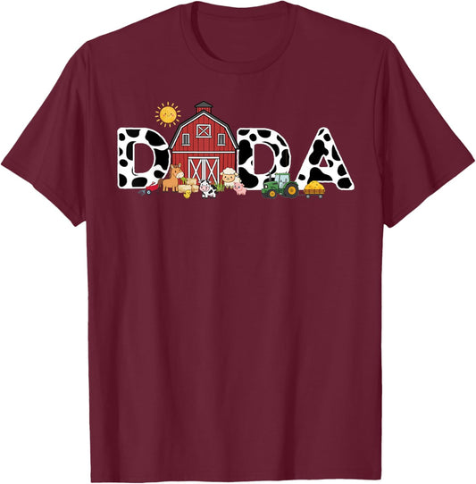 Birthday Farm Animal Dada T-Shirt - T-Shirt | Maroon