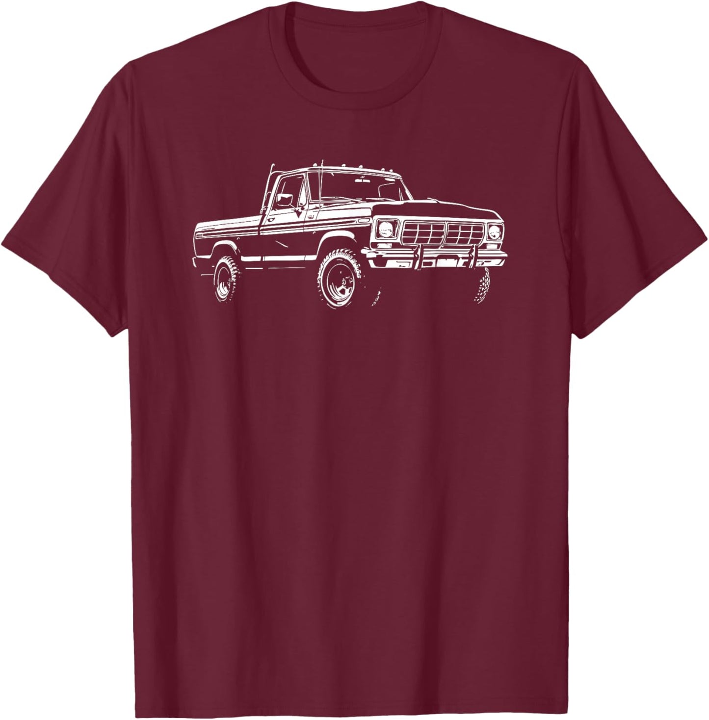 1977 4x4 Highboy Dentside Truck Silhouette 73-79 Dentside T-Shirt - T-Shirt | Maroon