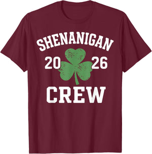 Team Matching St Patricks Day Group Shenanigan Crew 2026 T-Shirt - T-Shirt | Maroon