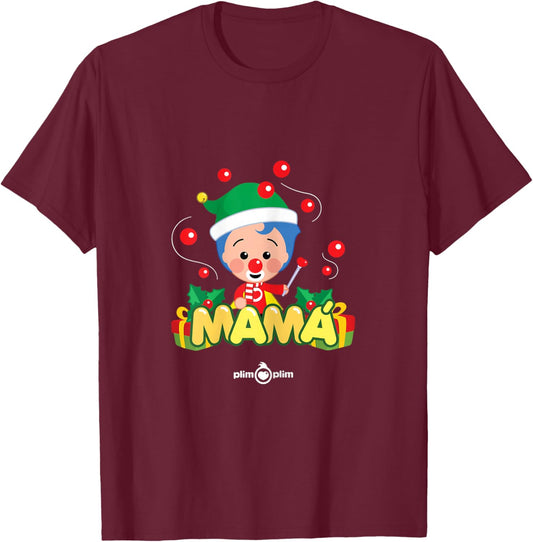 Plim Plim Christmas Family - Mom Dad Baby Matching T-Shirt - T-Shirt | Maroon