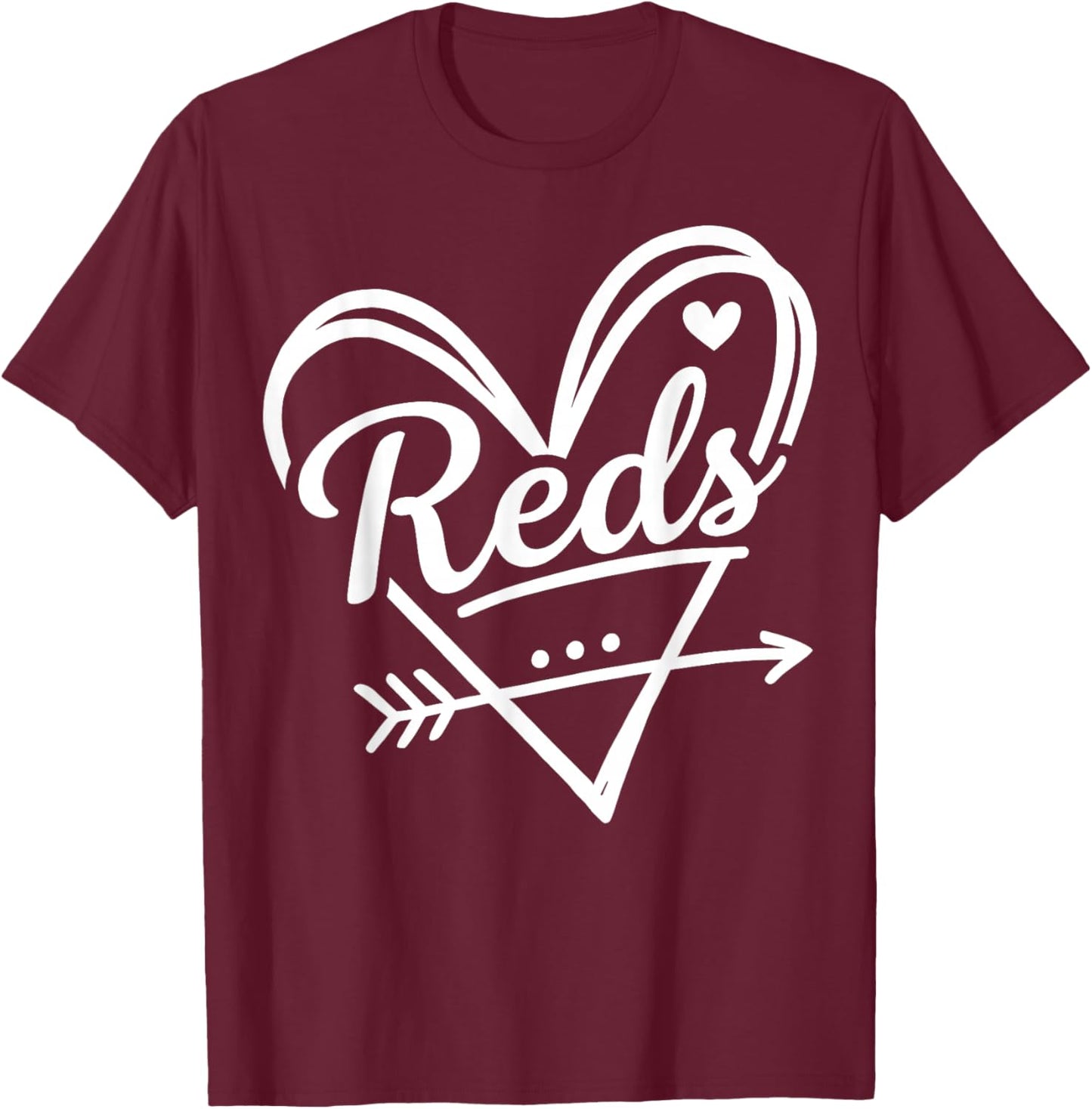 Retro Reds Heart Cute Name Graphic Gift Women Kids T-Shirt - T-Shirt | Maroon