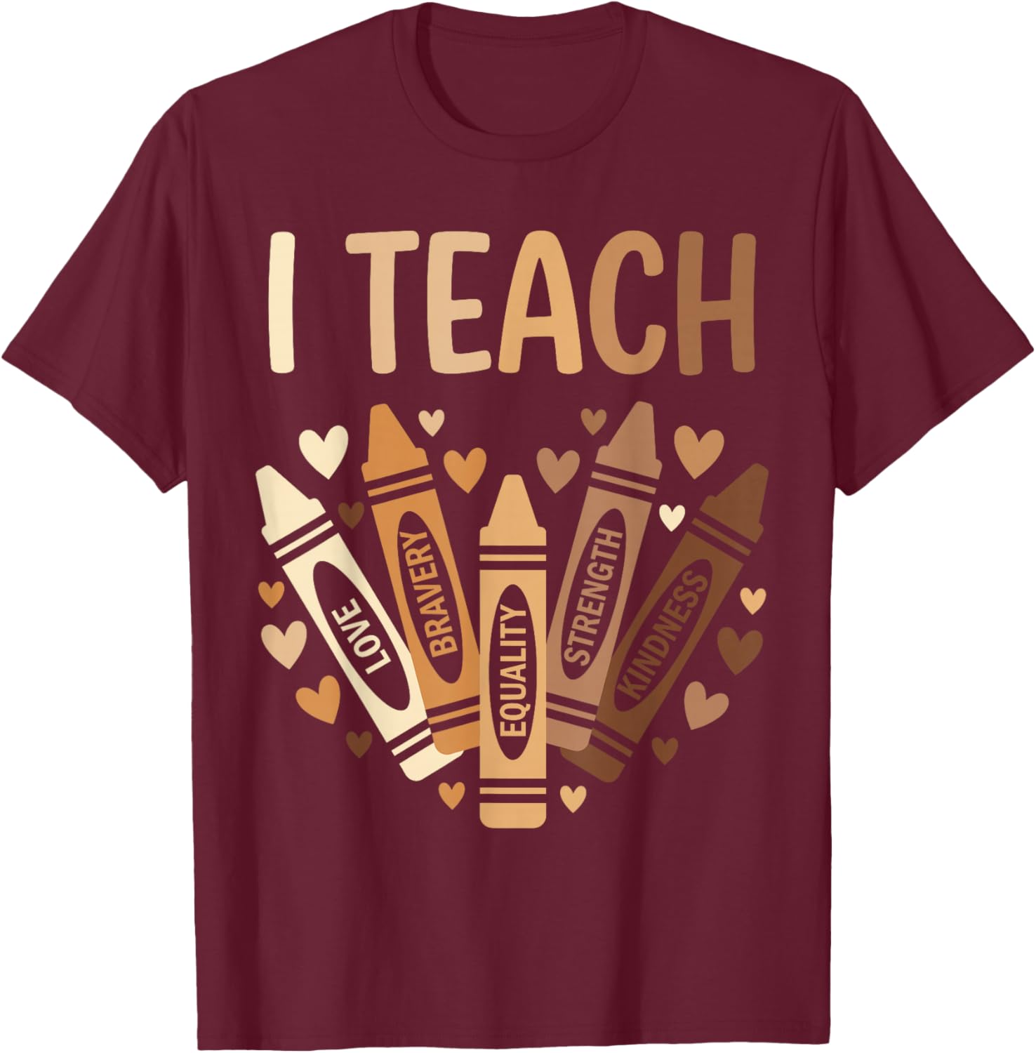 I Teach Black History Month Women Teacher Melanin African T-Shirt - T-Shirt | Maroon