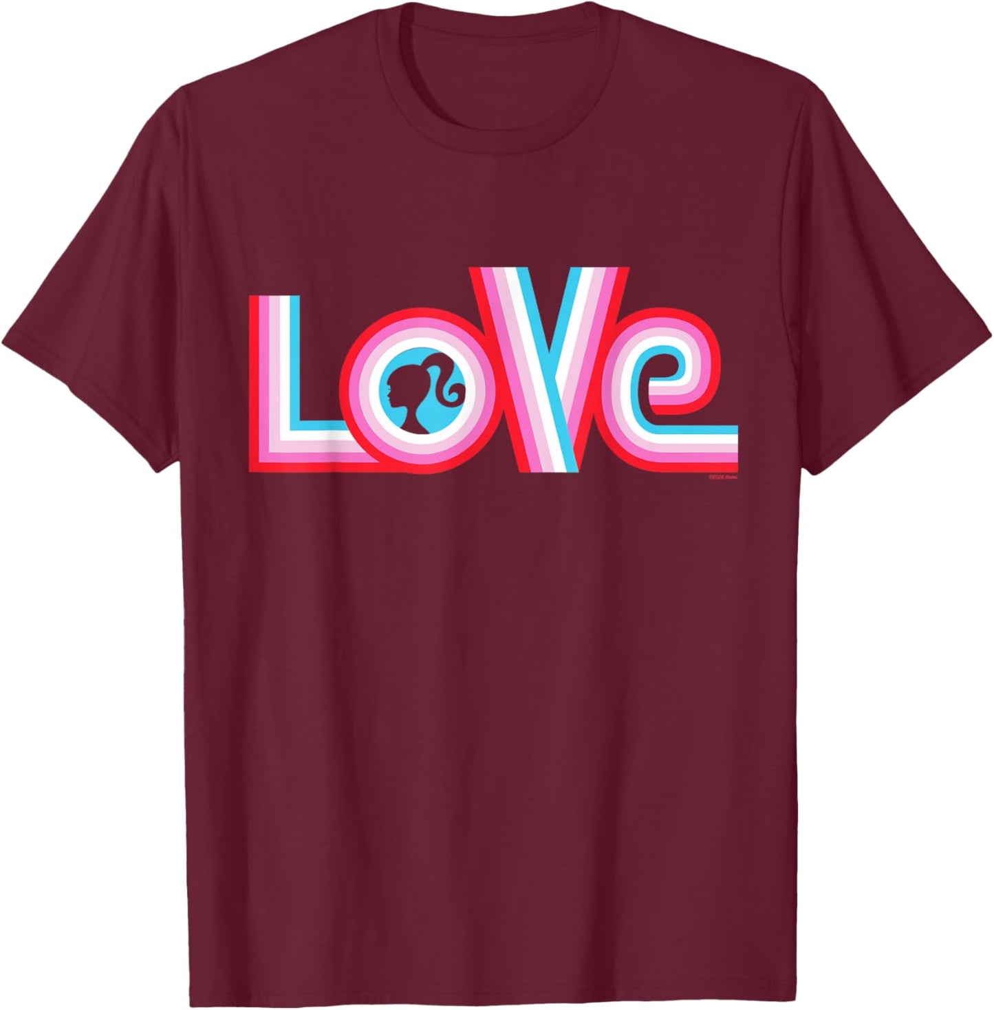 Barbie Valentine's Day Love T-Shirt - T-Shirt | Maroon