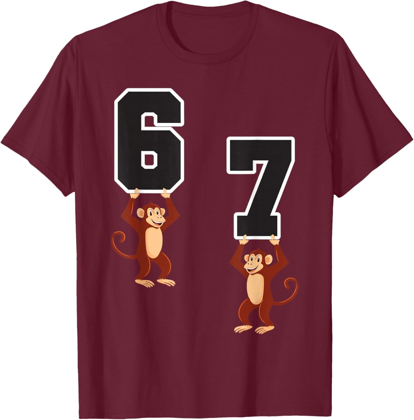 6 7 Funny Matching Teachers Halloween Costume Monkeys T-Shirt - T-Shirt | Maroon
