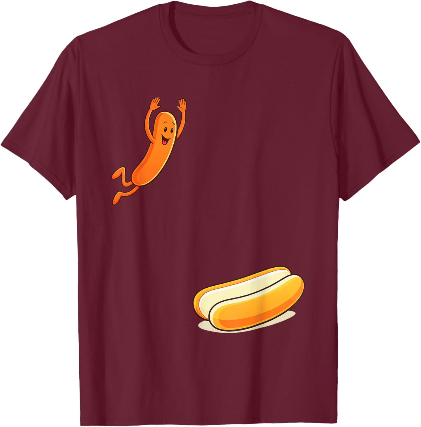 Retro Vintage Hotdog High Dive 4th of July T-Shirt - T-Shirt | Maroon