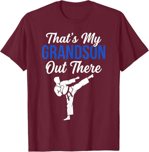 Karate Grandson Support Martial Arts Grandparent T-Shirt - T-Shirt | Maroon