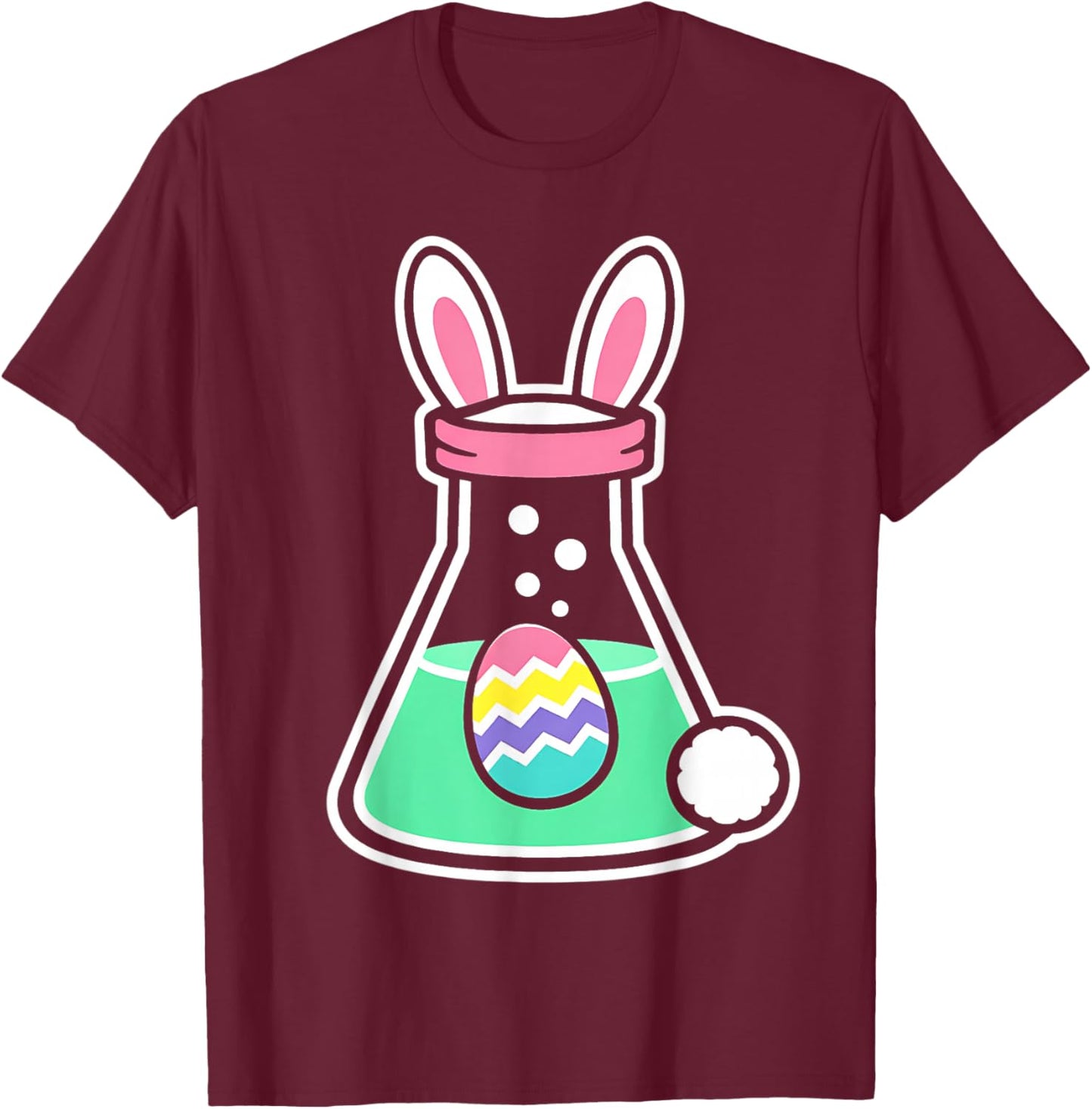 Chemistry Easter Bunny Rabbit Egg Biology Science Teacher T-Shirt - T-Shirt | Maroon