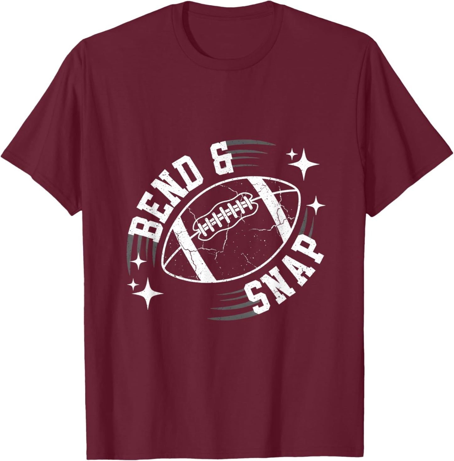 Funny Touchdown Season Cute Bend and Snap Football T-Shirt - T-Shirt | Maroon