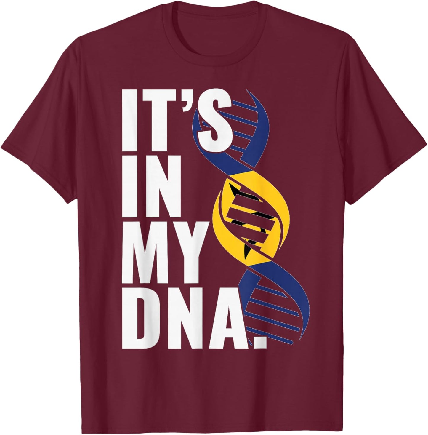 Barbados Roots Flag Fingerprint Graphic Patriotic T-Shirt - T-Shirt | Maroon