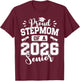 Proud Stepmom of A 2026 Senior Graduate Matching T-Shirt - T-Shirt | Maroon