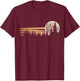 Retro Moon Forest Nature Lover Minimalist Aesthetic Scene T-Shirt - T-Shirt | Maroon