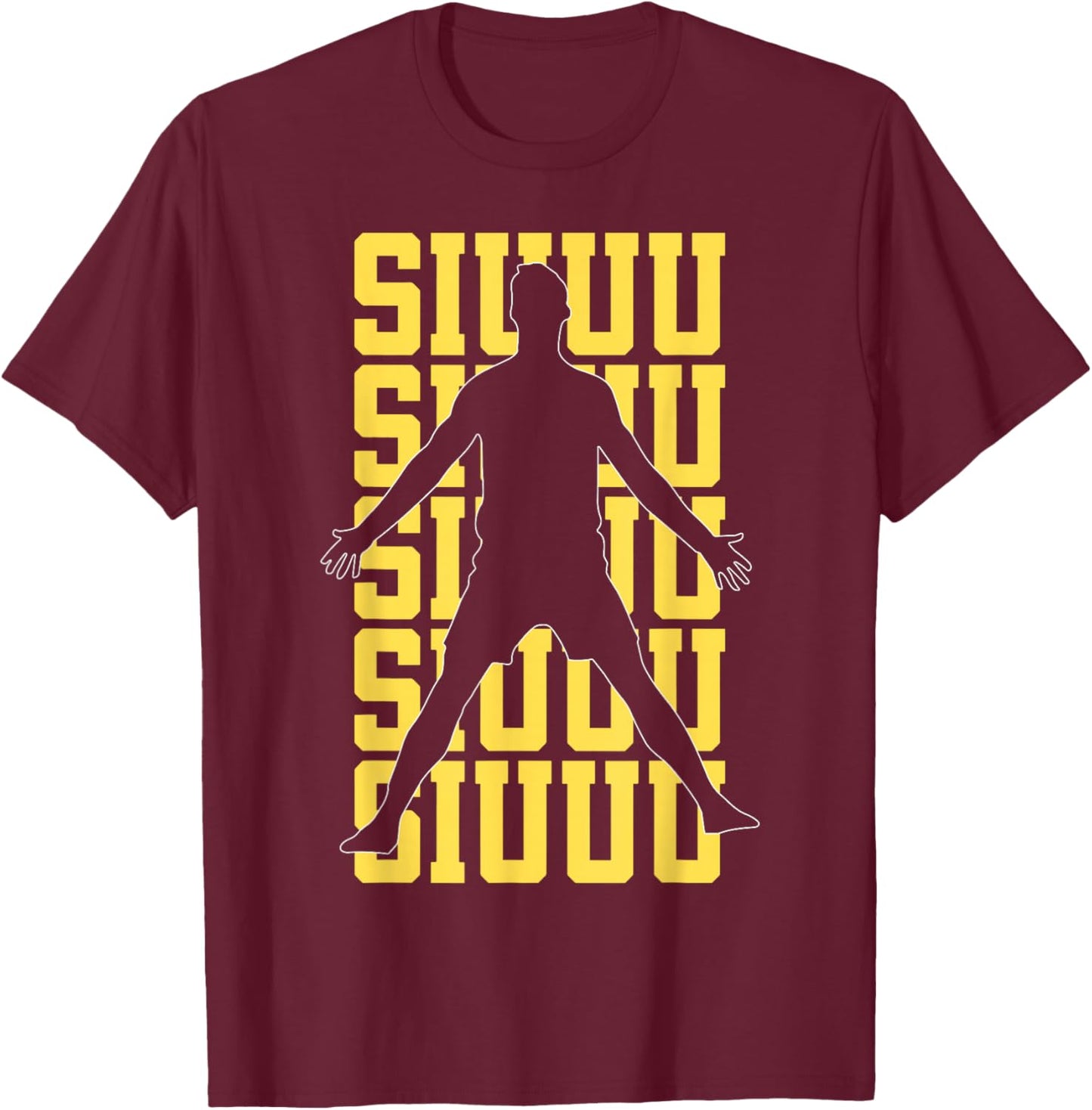 Siuuuu Funny Soccer Present for Soccer Lovers Fan Kids Boys T-Shirt - T-Shirt | Maroon
