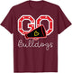 Go Bulldog Men Kids Boys Women Girls Youth Teen T-Shirt - T-Shirt | Maroon