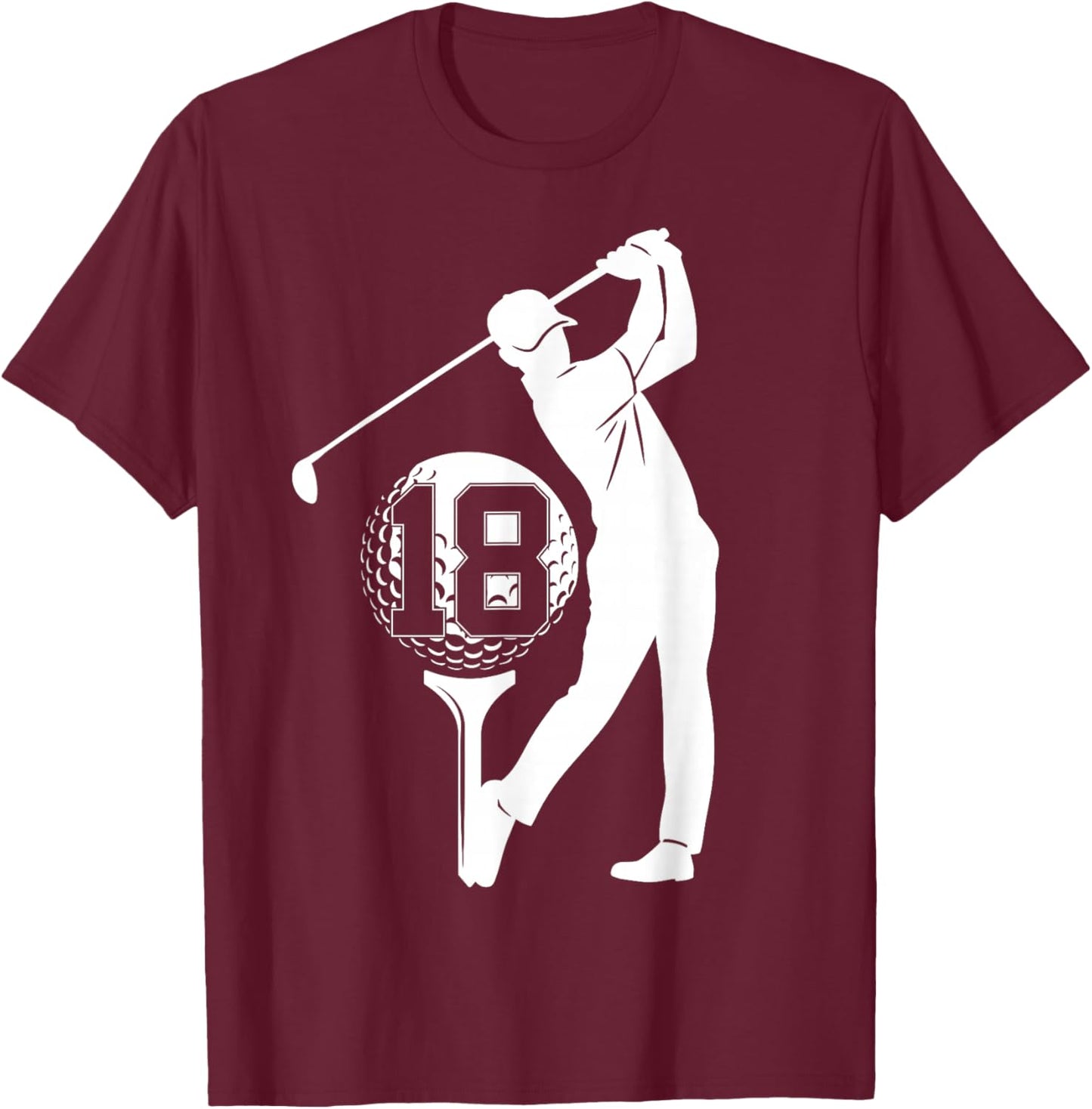 18 Years Golf 18TH Birthday T-Shirt - T-Shirt | Maroon