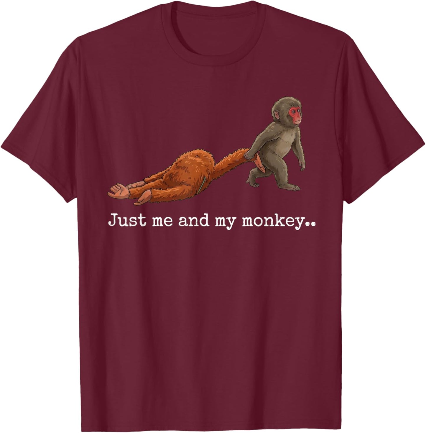 Just me and My Monkey.. Funny Viral Video Retro Punch Monkey T-Shirt - T-Shirt | Maroon
