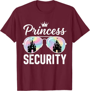 Princess Security Squad Vacation Family Matching T-Shirt - T-Shirt | Maroon
