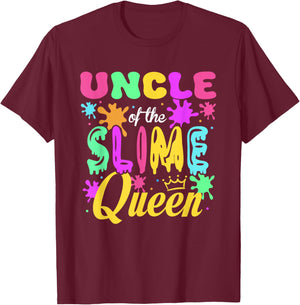 Uncle of The Slime Queen Bday Family Matching Party T-Shirt - T-Shirt | Maroon