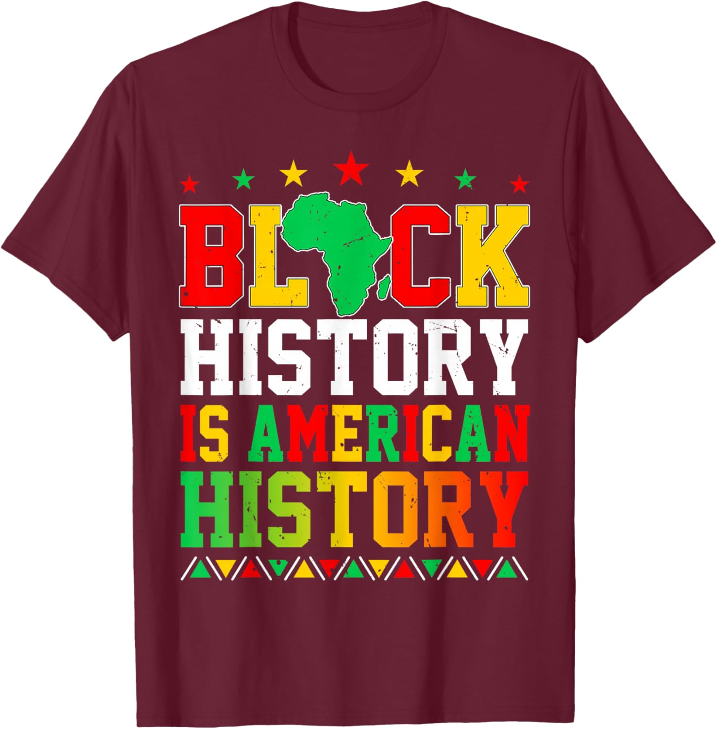 Black History is American History African Men Women Kids T-Shirt - T-Shirt | Maroon