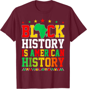 Black History is American History African Men Women Kids T-Shirt - T-Shirt | Maroon