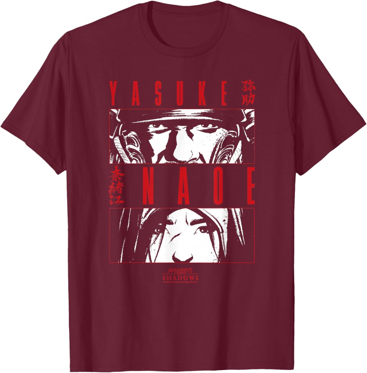 Assassin Creed Shadows Officially Licensed T-Shirt - T-Shirt | Maroon
