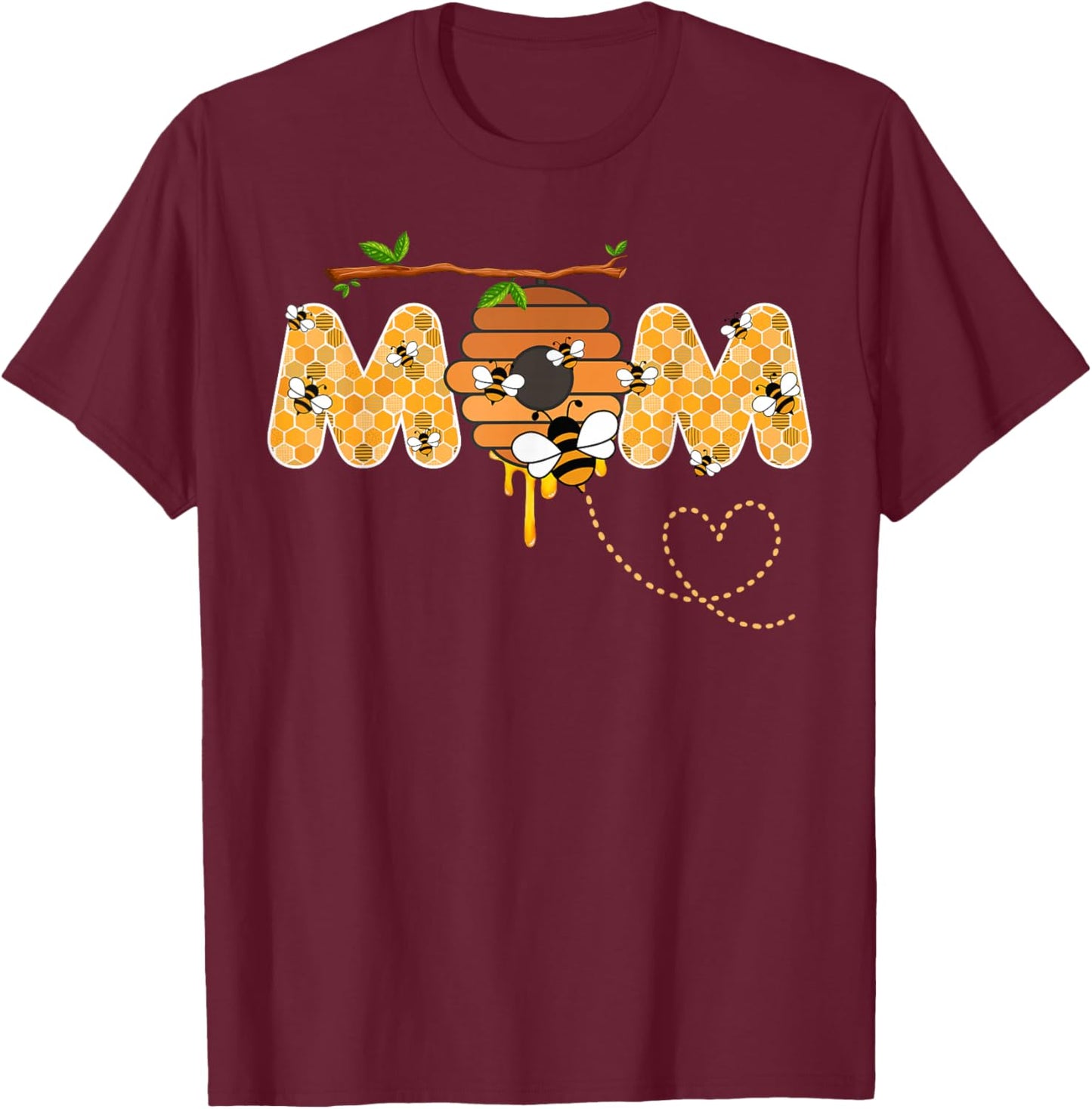 Mom Bee 1st Birthday Beekeeping Matching Family T-Shirt - T-Shirt | Maroon