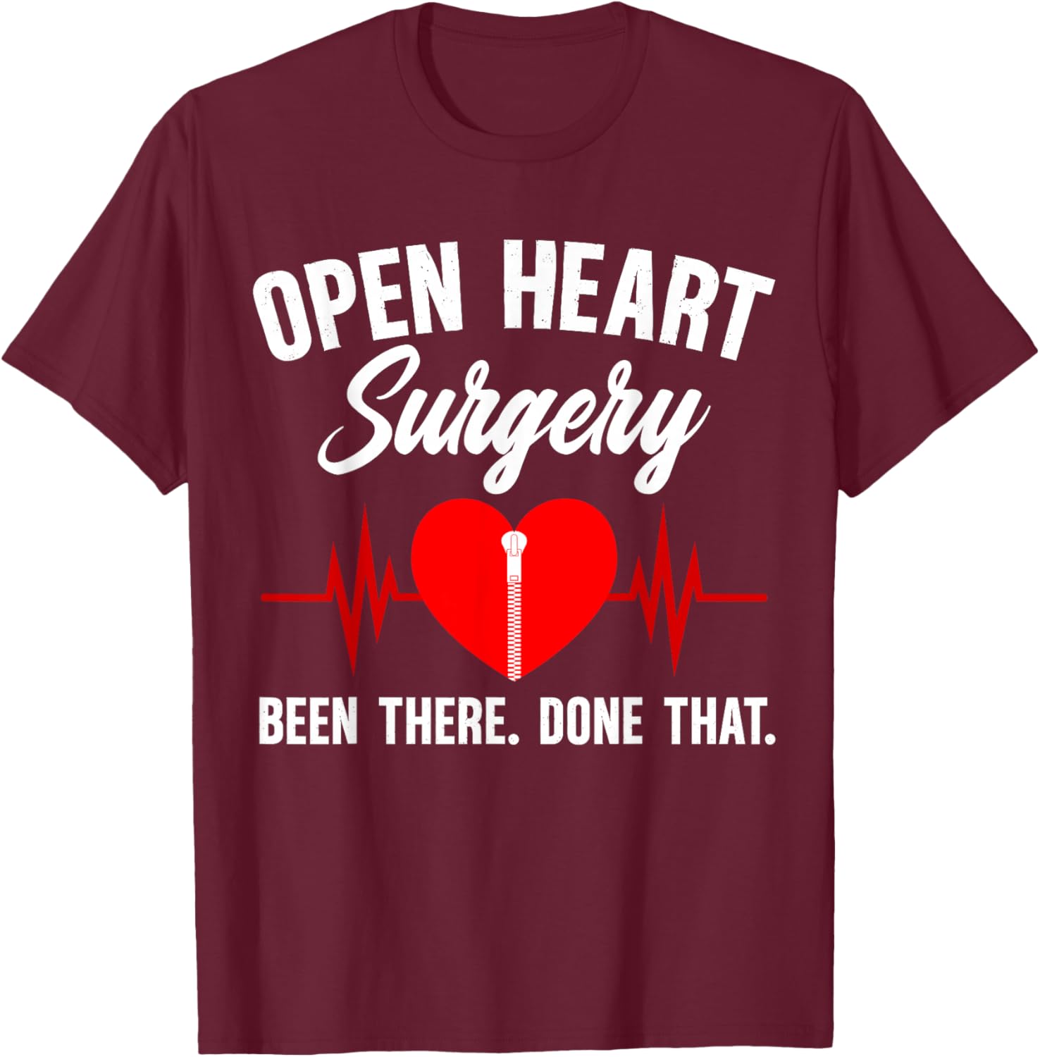 Open Heart Surgery Recovery Post Open Heart Surgery Survivor T-Shirt - T-Shirt | Maroon