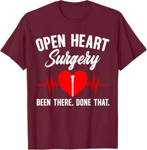 Open Heart Surgery Recovery Post Open Heart Surgery Survivor T-Shirt - T-Shirt | Maroon