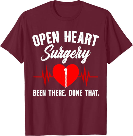 Open Heart Surgery Recovery Post Open Heart Surgery Survivor T-Shirt - T-Shirt | Maroon