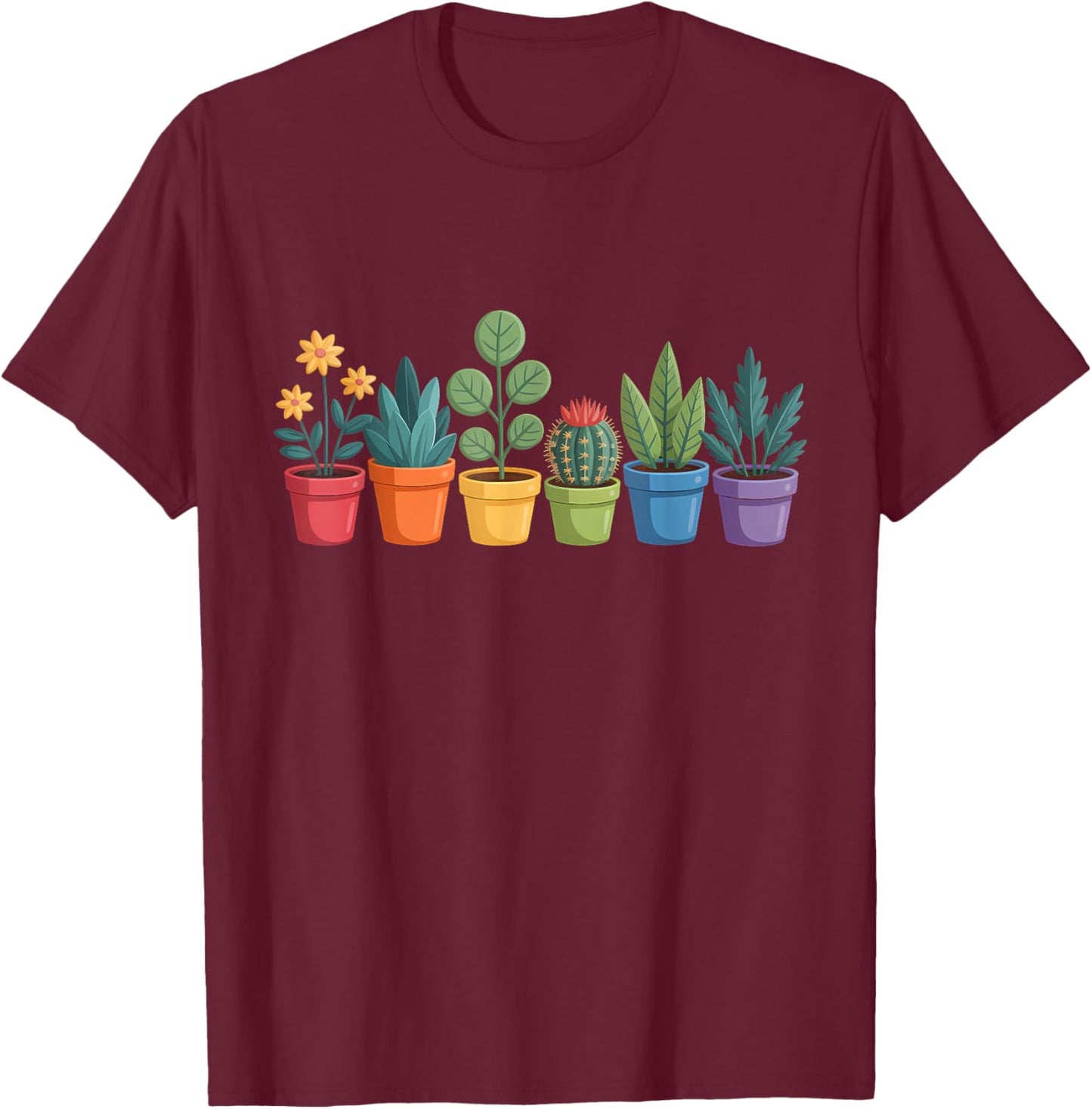Plants LGBTQ Gardener Gay Pride Plant Gardening T-Shirt - T-Shirt | Maroon