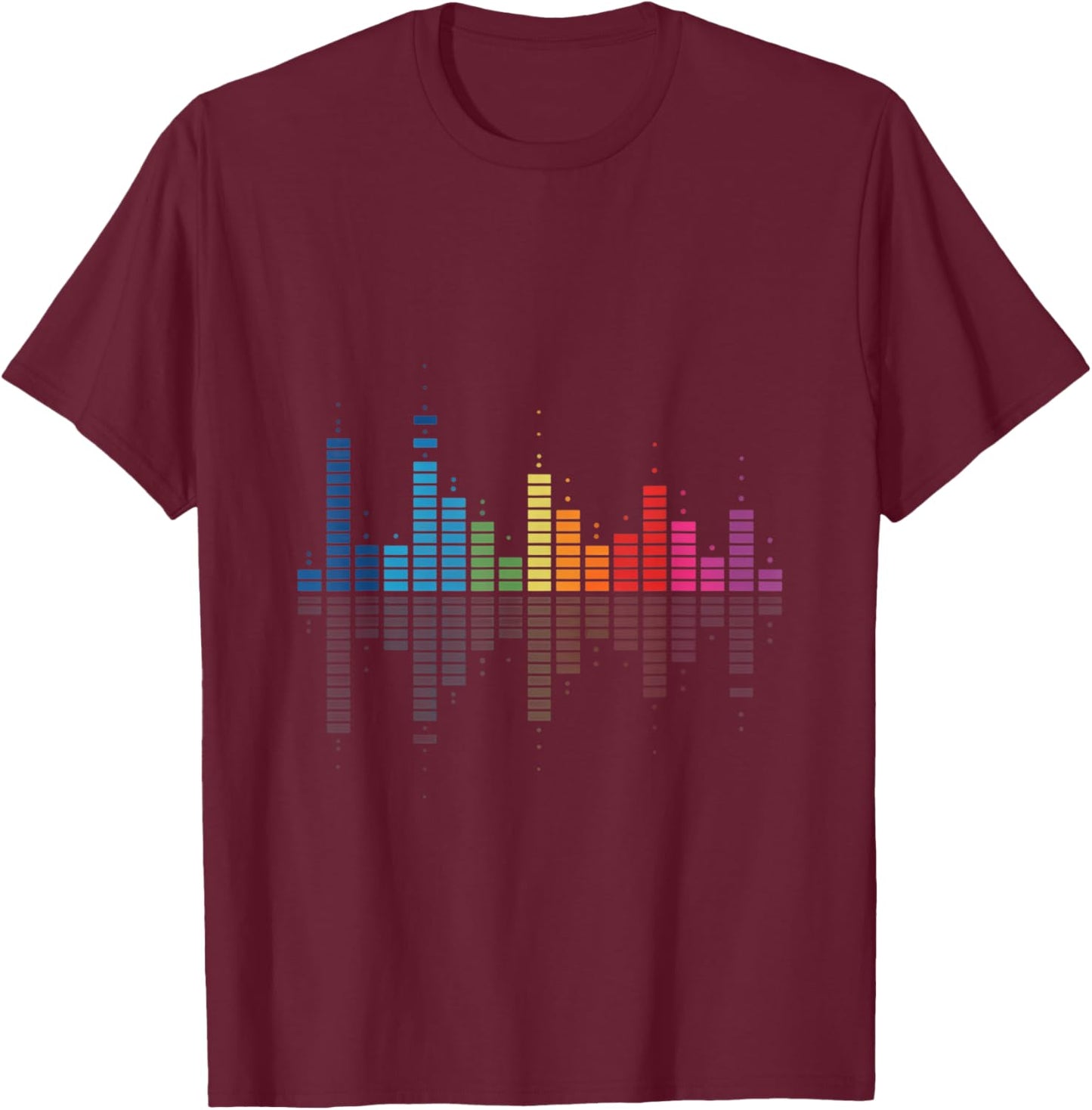 Colorful Sound Wave Audio Spectrum Music Equalizer T-Shirt - T-Shirt | Maroon