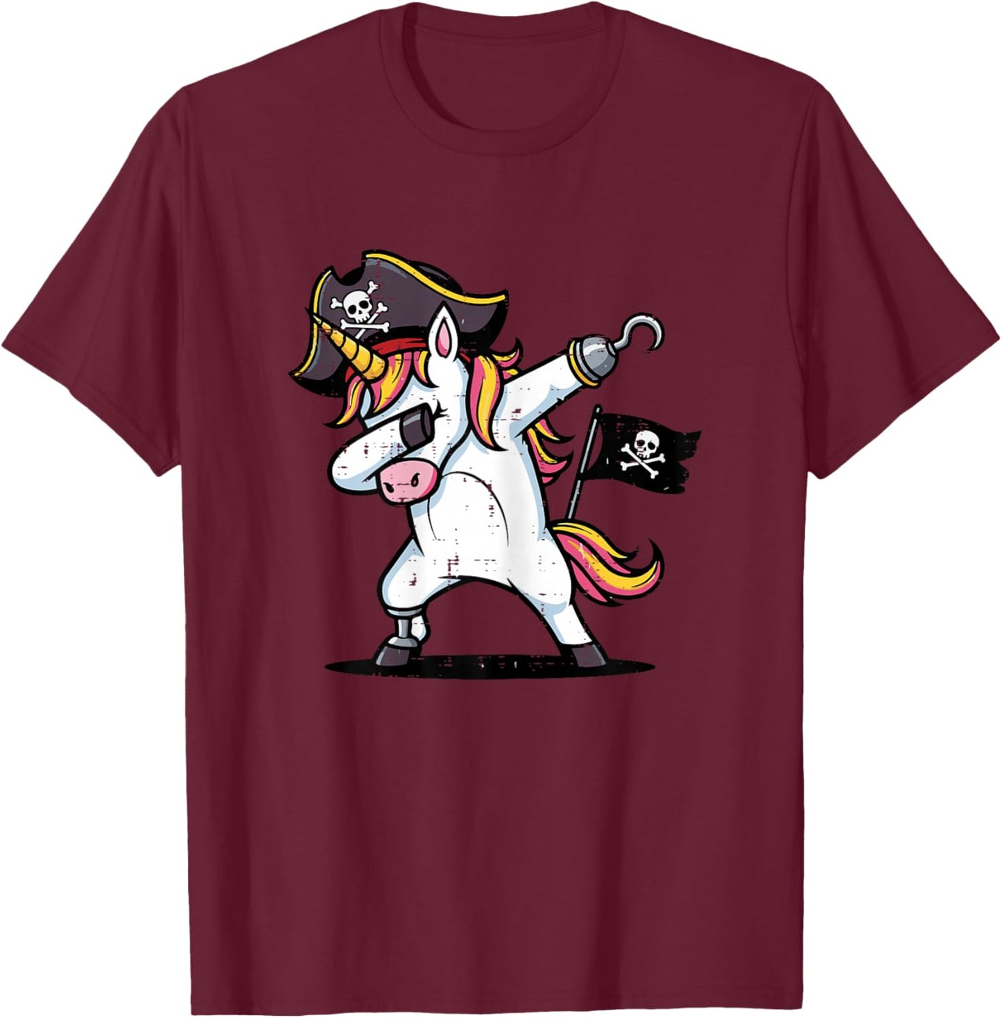 Dabbing Pirate Unicorn Dab Dance Costume Girls Kids Toddler T-Shirt - T-Shirt | Maroon