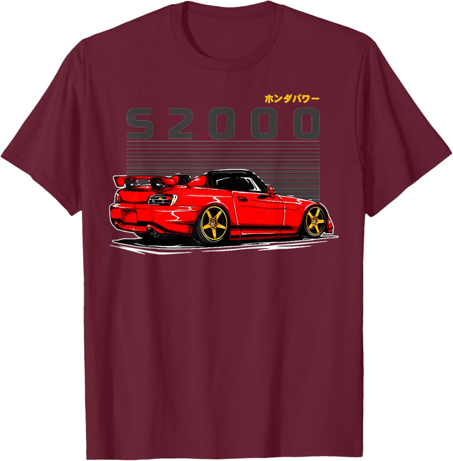 S2000 Red JDM Graphic Retro Tuner Car Drift Racing T-Shirt - T-Shirt | Maroon