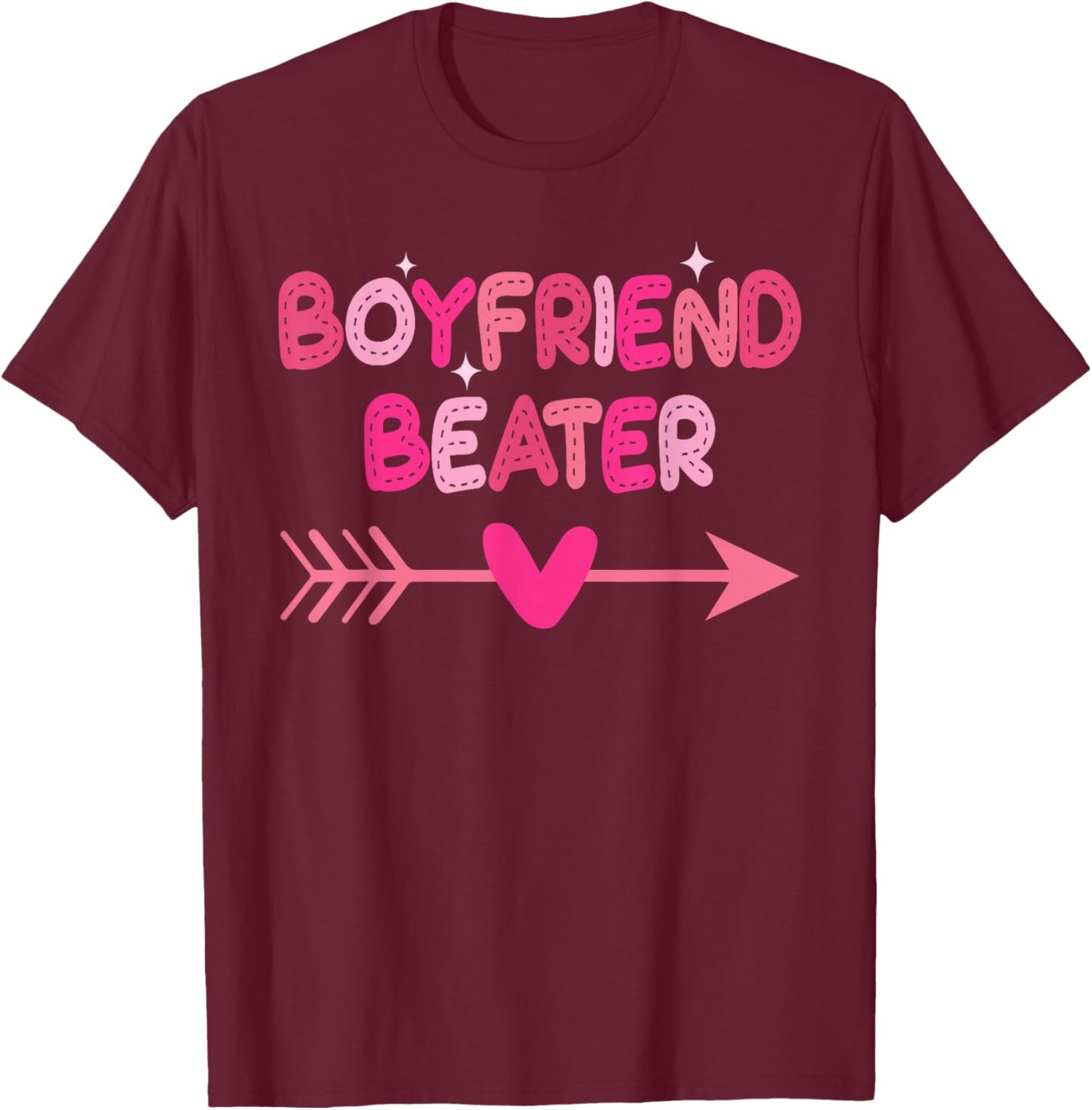 Boyfriend Beater Funny Design T-Shirt - T-Shirt | Maroon