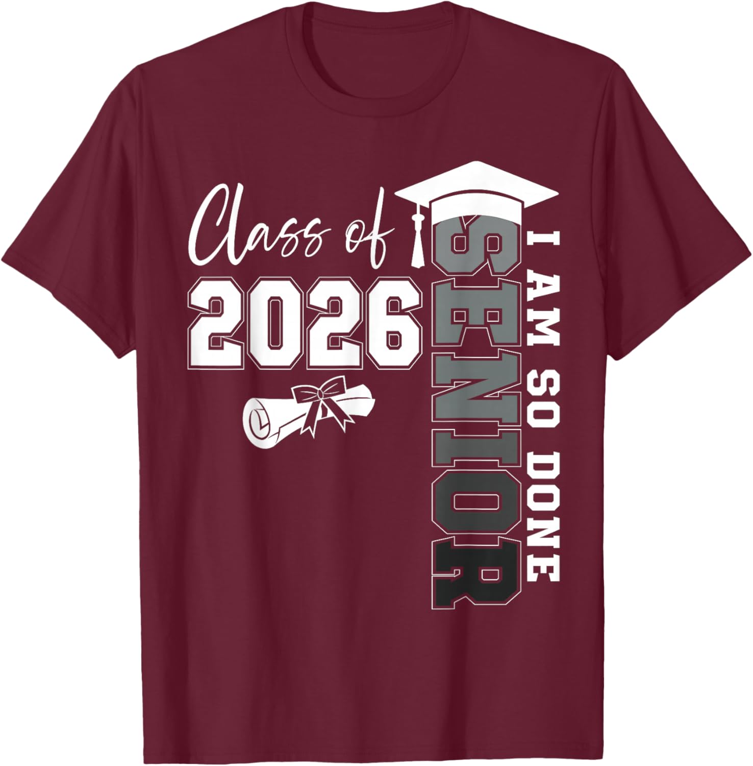 Class of 2026 Senior 2026 Graduation Decoration Men Senior T-Shirt - T-Shirt | Maroon