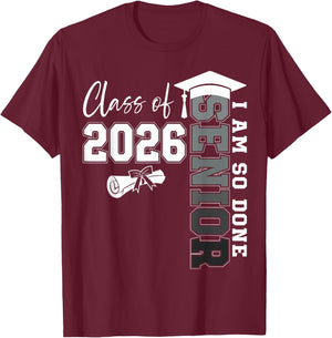 Class of 2026 Senior 2026 Graduation Decoration Men Senior T-Shirt - T-Shirt | Maroon