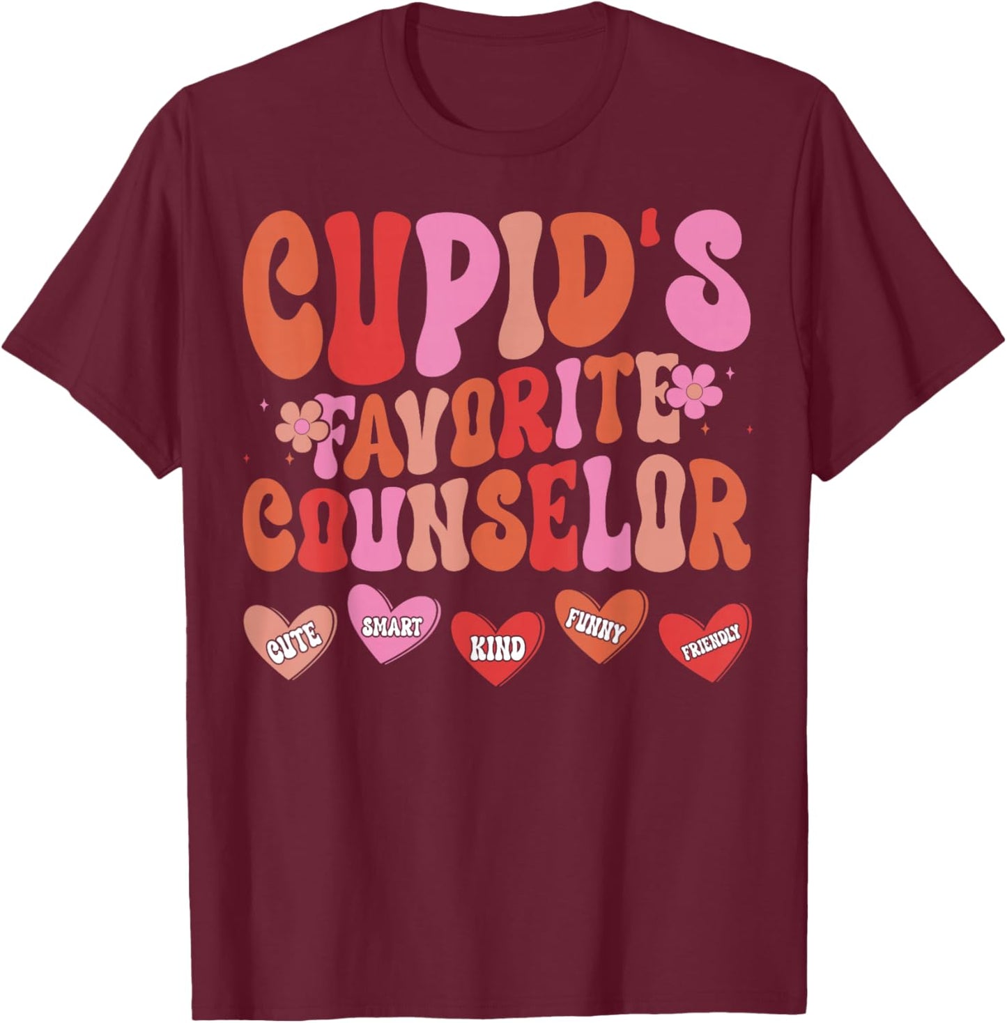 Cupid's Favorite Counselor - Valentine’s Day Counseling T-Shirt - T-Shirt | Maroon