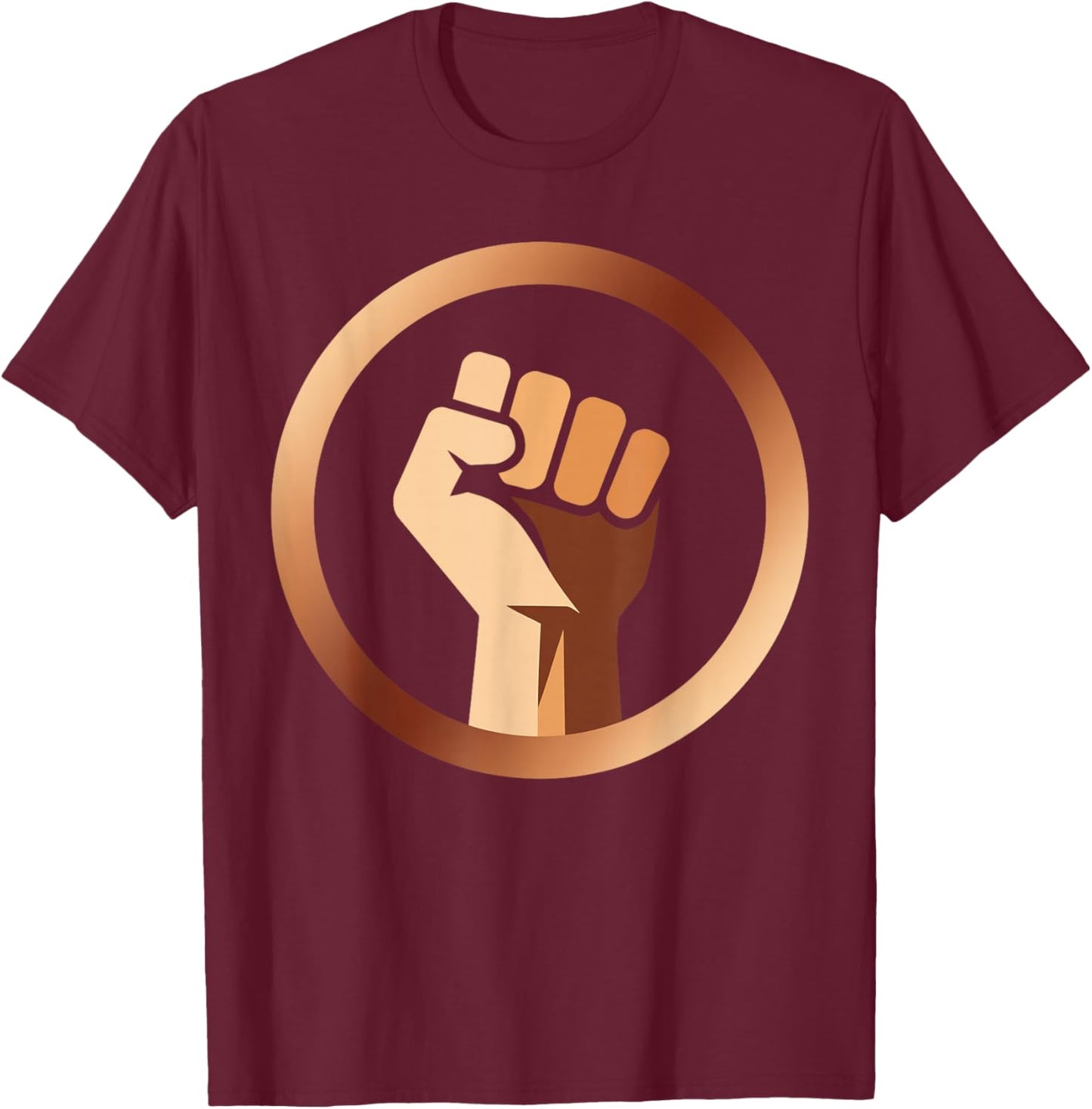 Melanin Fist Black History Month Afro American African Pride T-Shirt - T-Shirt | Maroon