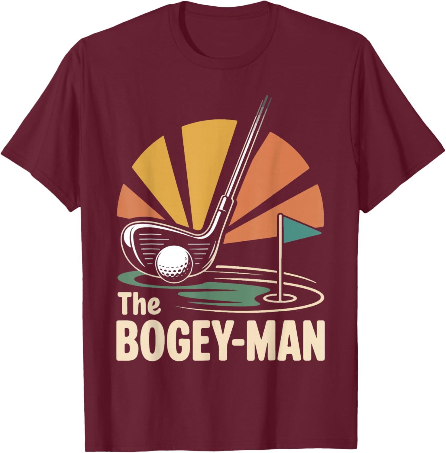 Golf Pun Retro Vintage The Bogey-Man T-Shirt - T-Shirt | Maroon