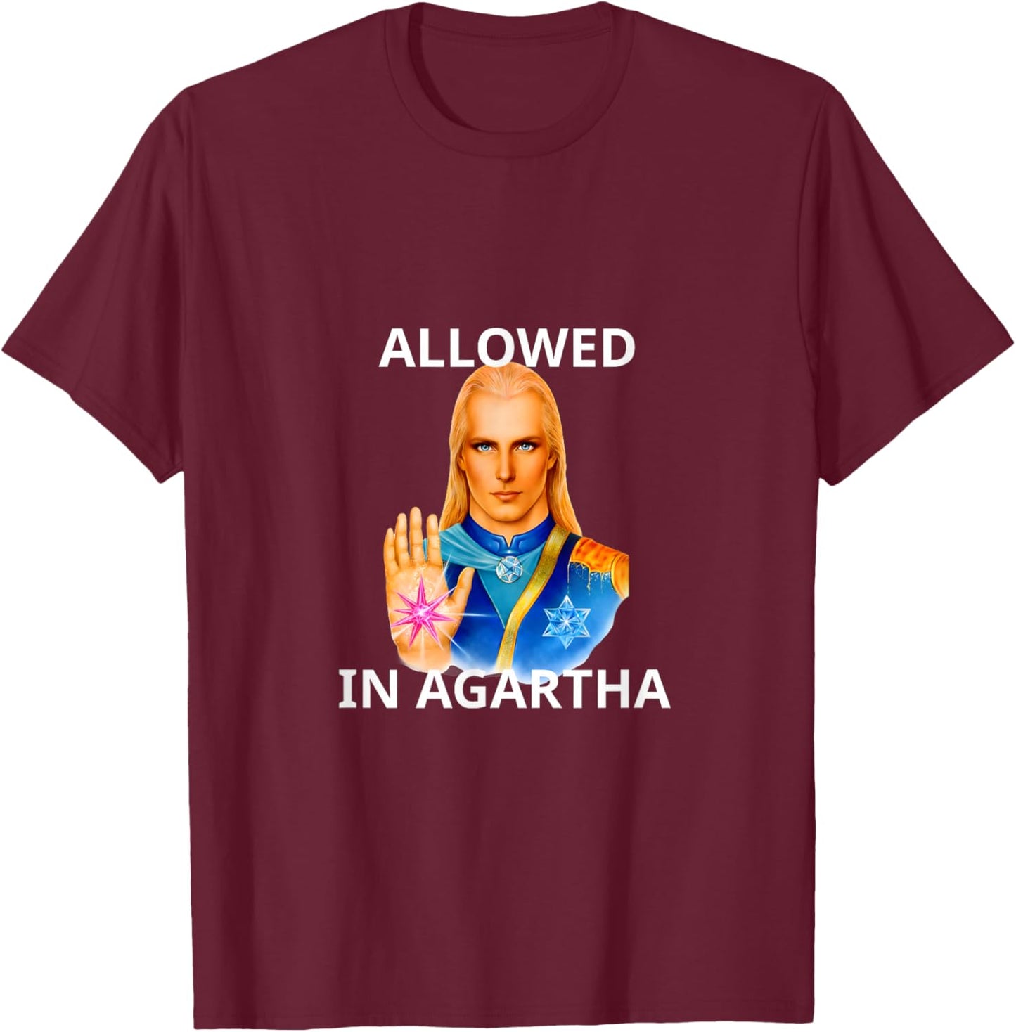 Agartha Ashtar | Meme T-Shirt - T-Shirt | Maroon