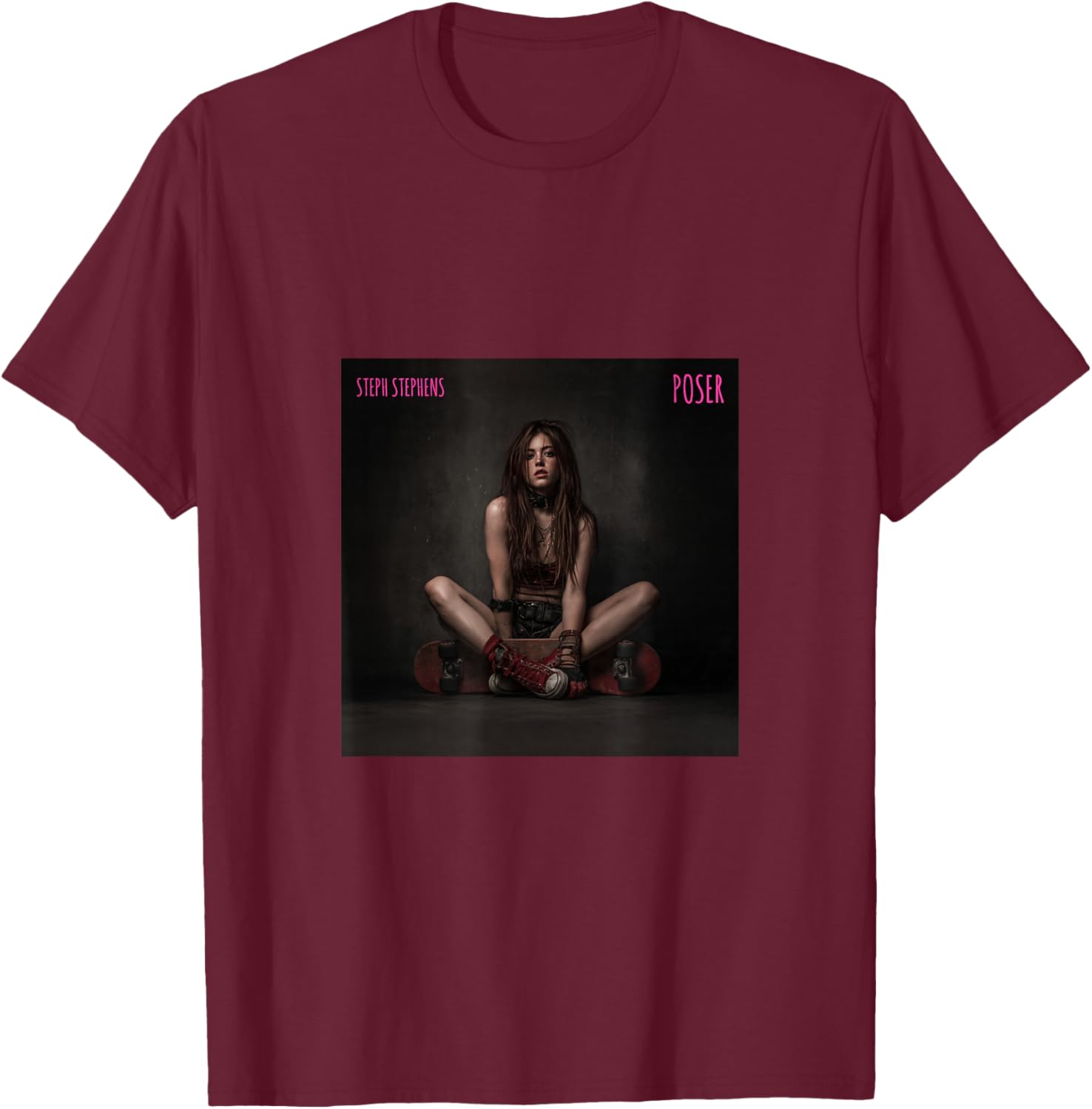 Poser Album Cover T-Shirt - T-Shirt | Maroon