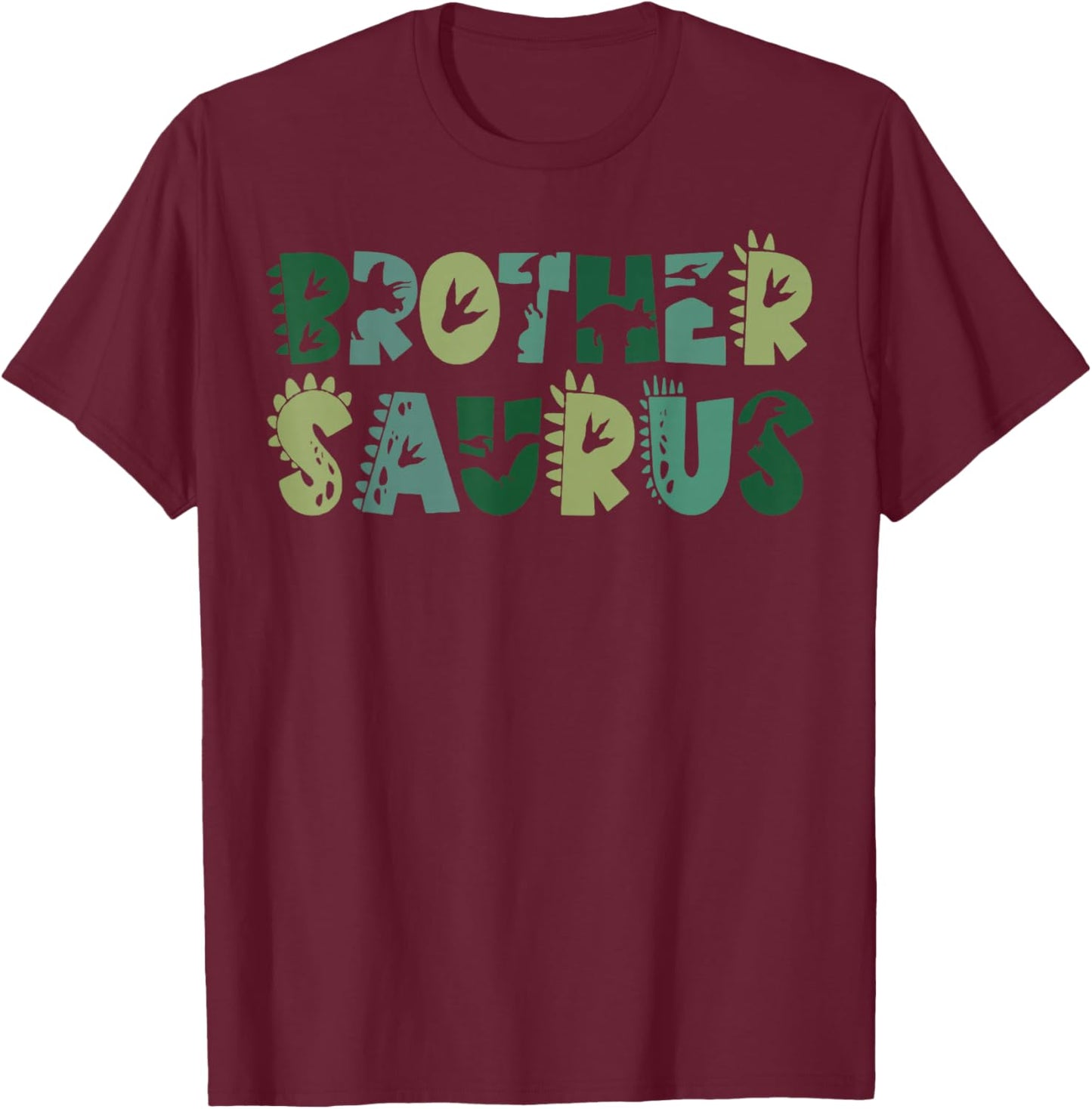 Brother Saurus Bro Dinosaur Birthday Boy 1st Family Matching T-Shirt - T-Shirt | Maroon